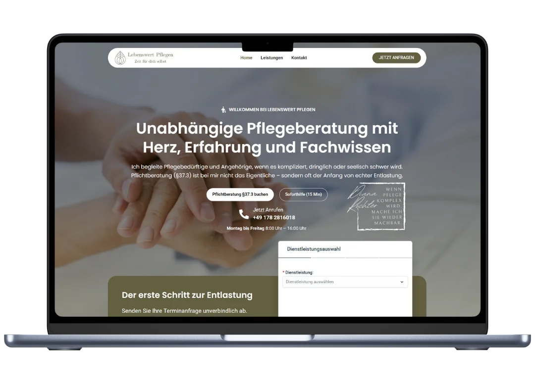 Web Design Agency Lebenswert Pflegen